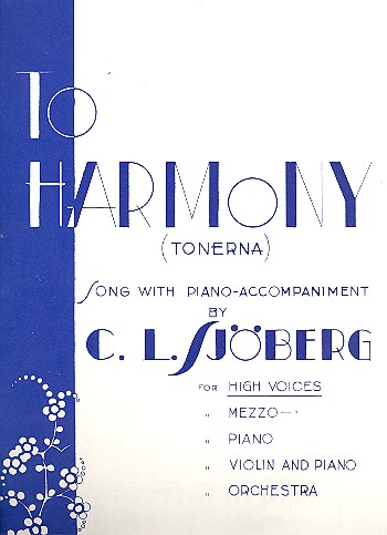 To Harmony for high voice and piano