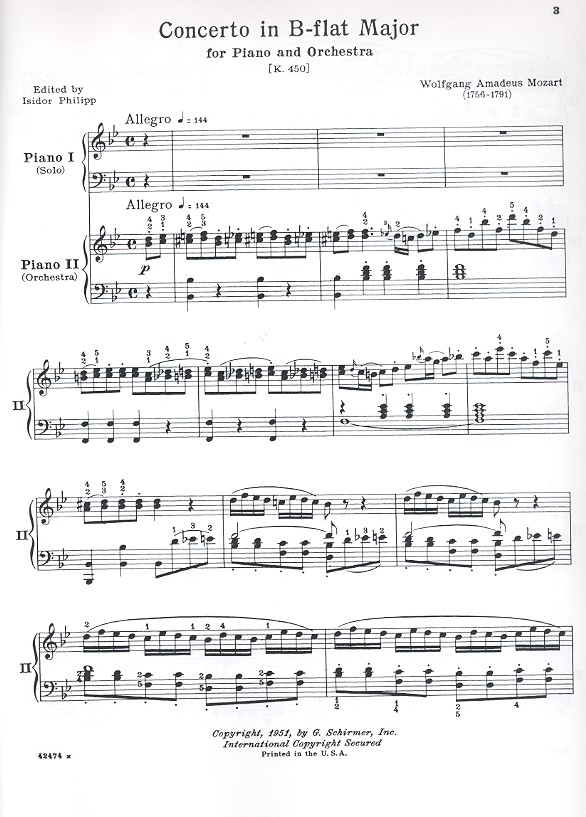 Concerto B flat major no.15 KV450