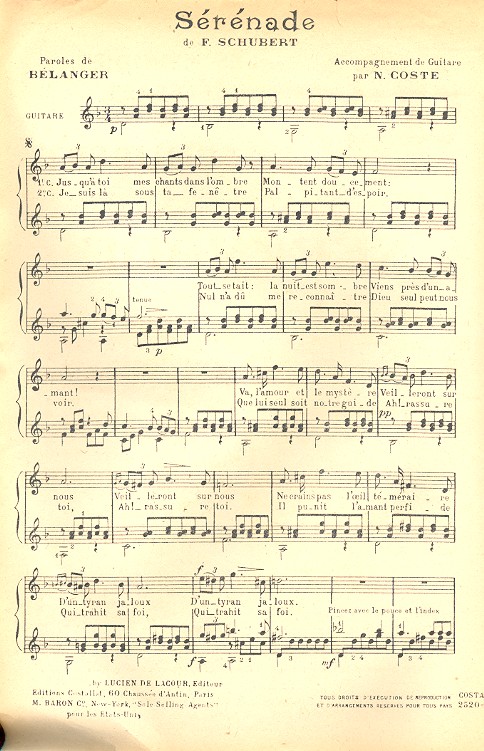 Serenade pour voix et guitare