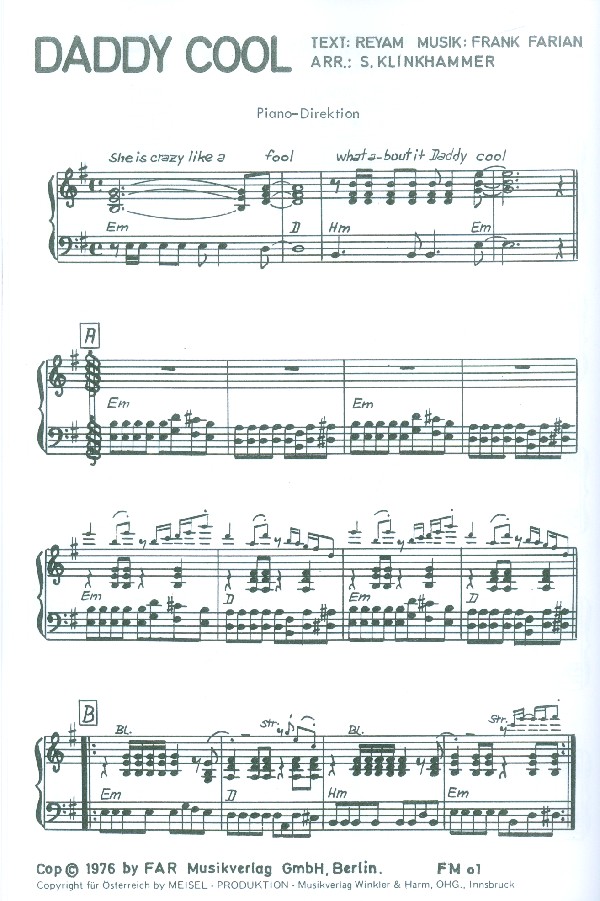 Daddy Cool  und  Wilder Wein: