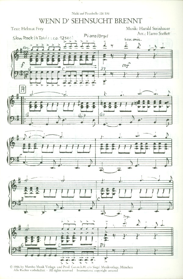 Wenn d' Sehnsucht brennt + Es gibt kein nächstes