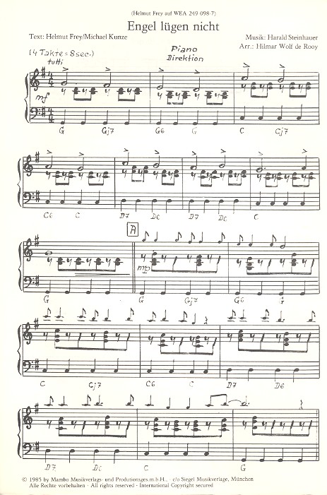 Engel lügen nicht + I wär am liebsten mit dir ganz alloa: