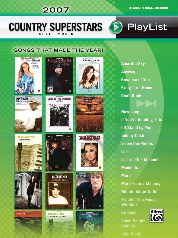 2007 Country Superstars Sheet Music Playlist: