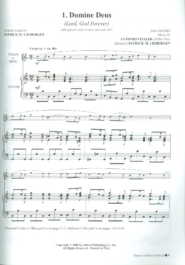 Singer's Library of Arias for medium high