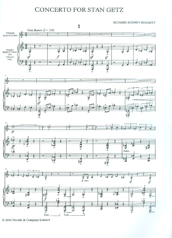 Concerto for Stan Getz for tenor saxophone,