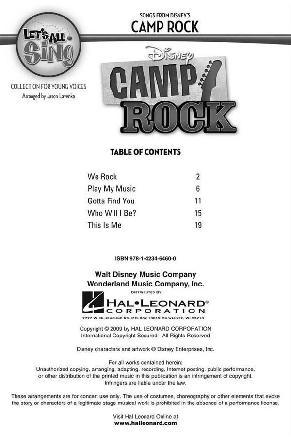 Disney's Camp Rock song collection