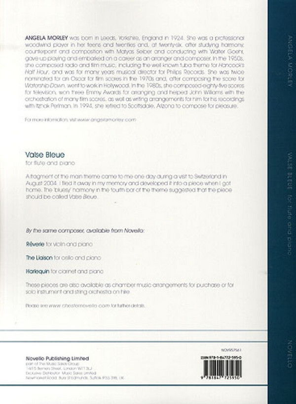 Valse Bleue for flute and piano