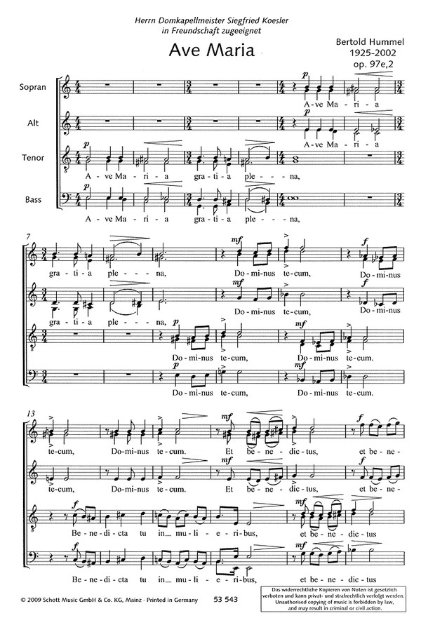 Ave Maria op. 97e, 2