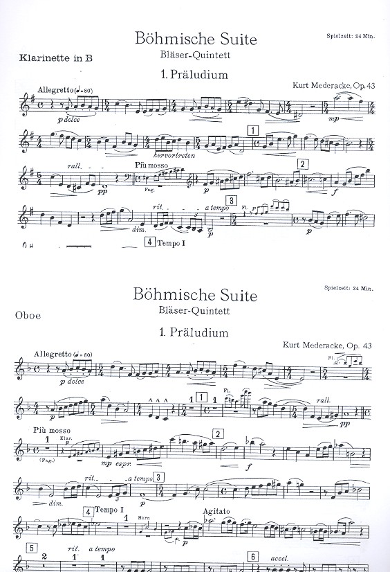Böhmische Suite op.43 für Bläserquintett