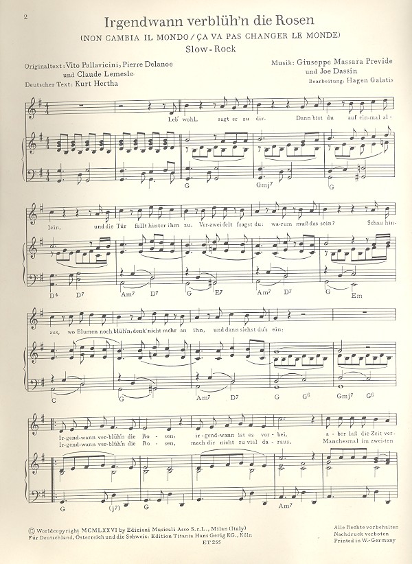 Irgendwann verblüh'n die Rosen: