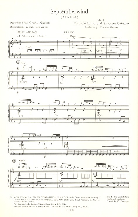 Septemberwind ( Africa )  und  Hey Mal Yo: