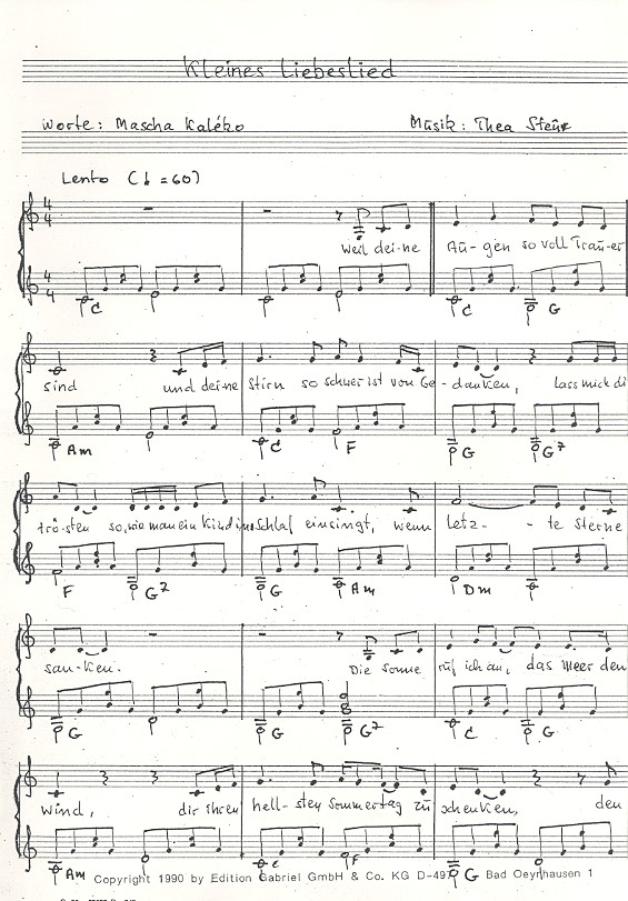 Kleines Liebeslied für Melodinstrument in C
