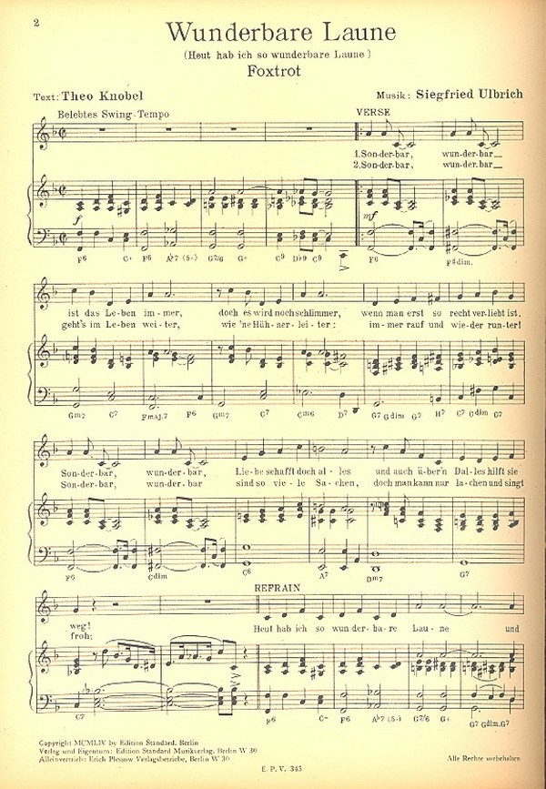 Heut hab ich so wunderbare Laune: