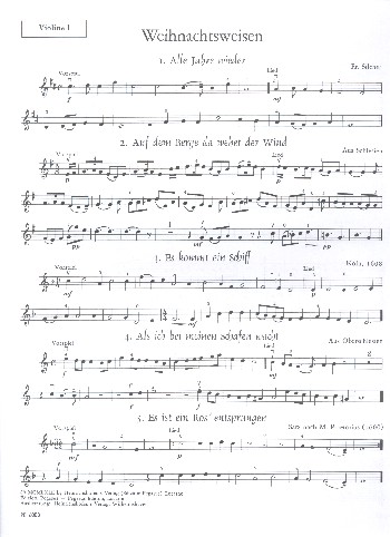 Weihnachtsweisen für Streichquartett