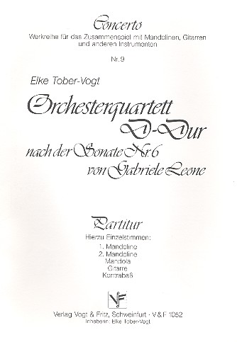 Orchesterquartett D-Dur für 2 Mandolinen,