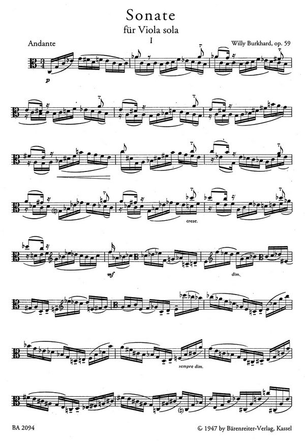 Sonate op.59 für Viola solo