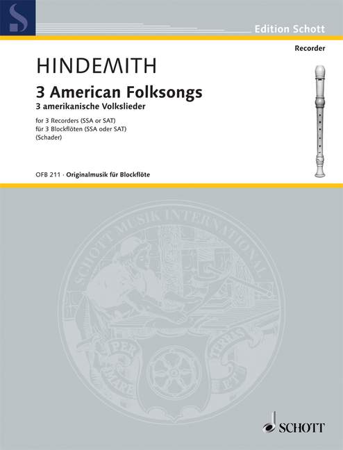 Hindemith, Paul: 3 amerikanische Volkslieder