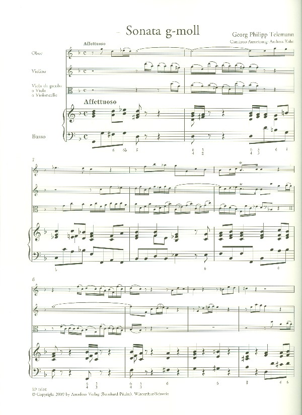 Quartett g-Moll für Oboe, Violine, Viola