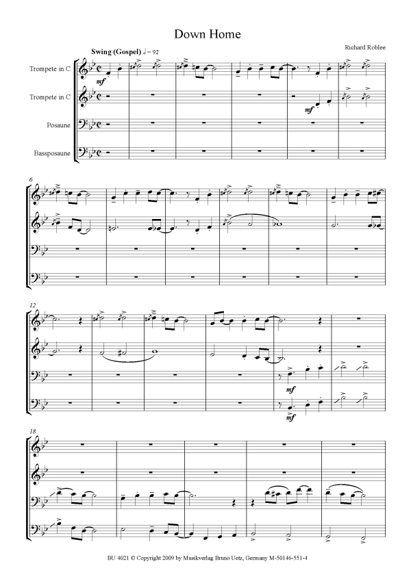 Down Home for 2 trumpets,