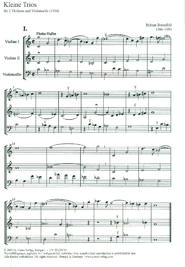 Kleine Trios für 2 Violinen und Violoncello
