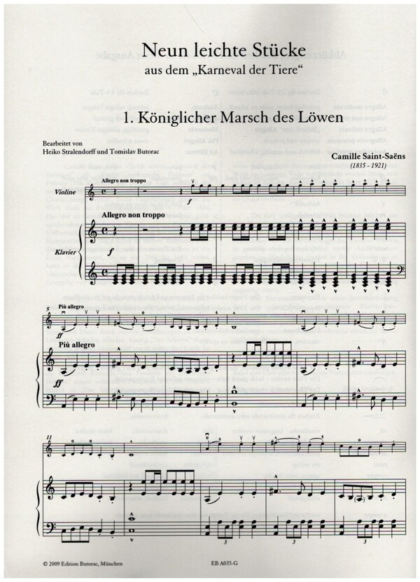 9 leichte Stücke für Violine