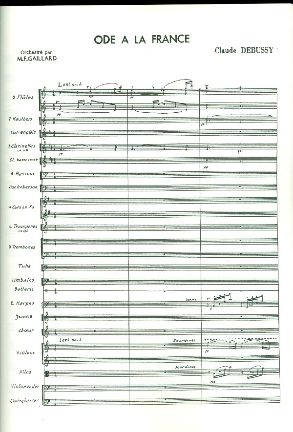 Ode à la France für Soli, gem Chor
