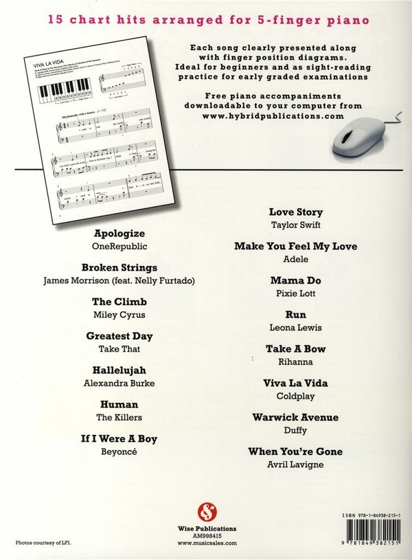 Today's Hits: for 5-finger piano (with text)