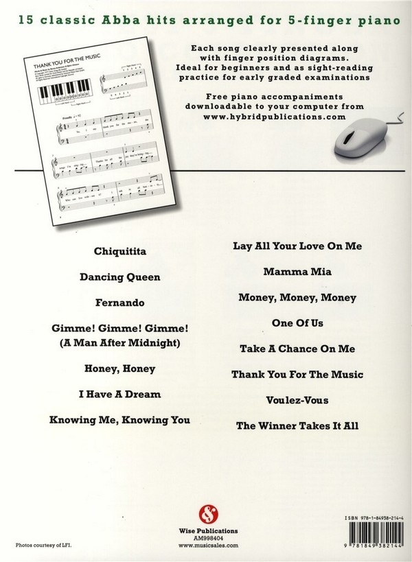 Abba: for 5-finger piano (with text)