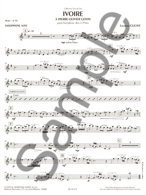 Ivoire pour saxophone alto et piano