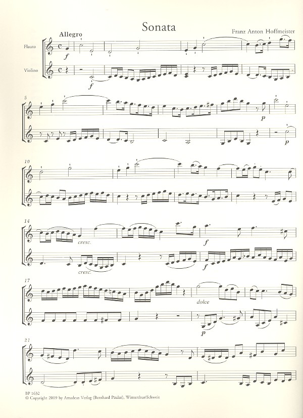 Sonata C-Dur für Flöte und Violine