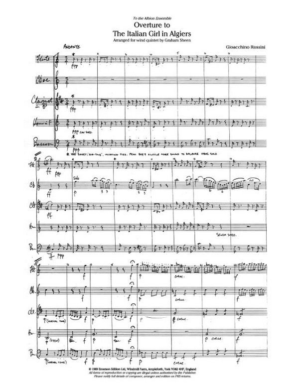 The Overture to The Italian Girl in