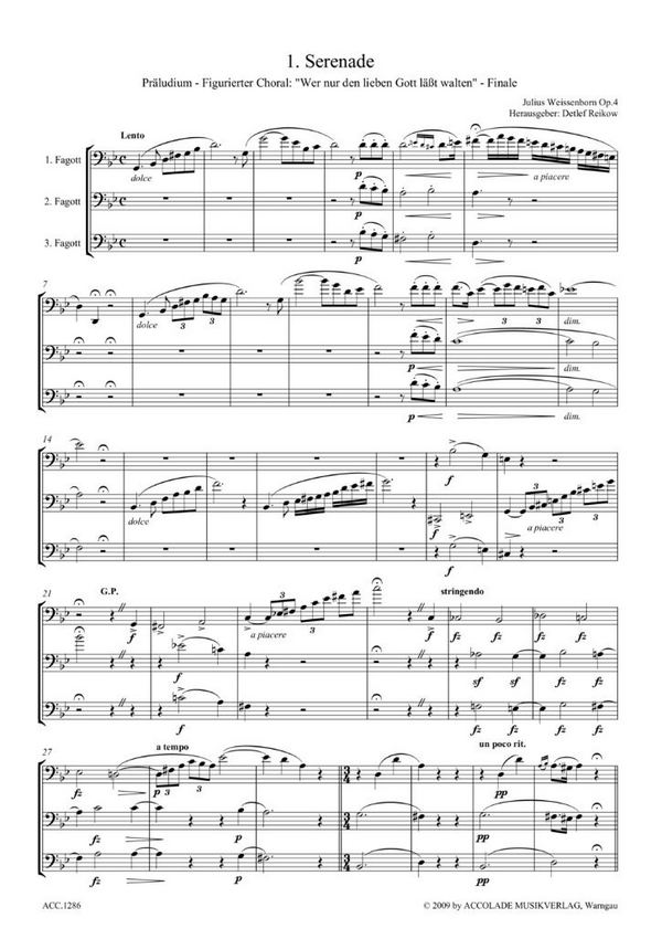6 Trios op.4 für 3 Fagotte