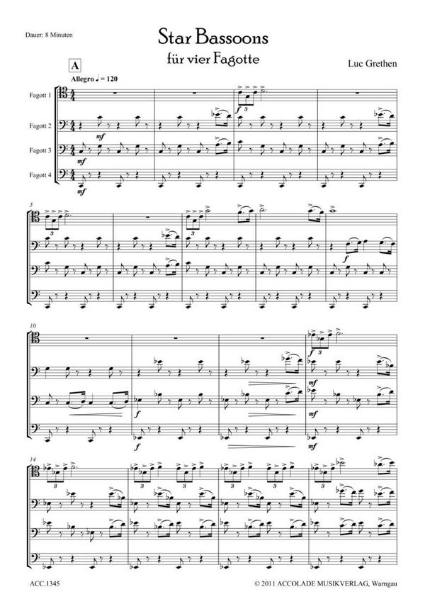 Star Bassoons für 4 Fagotte