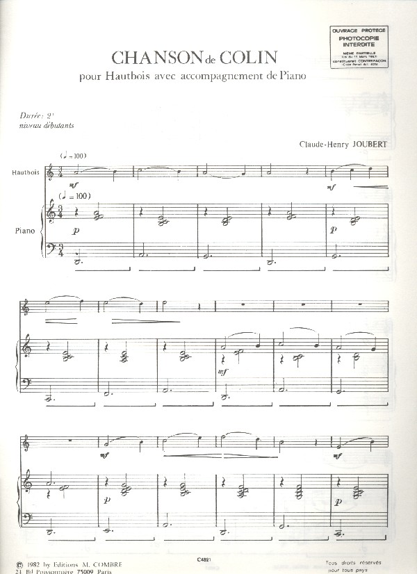 Chanson de Colin pour