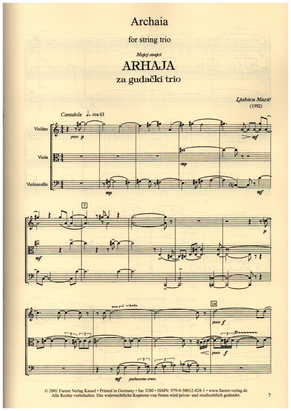 Archaia für Violine, Viola und Violoncello