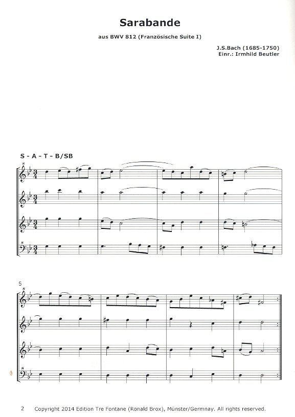 Fuge BWV895 und Sarabande BWV812