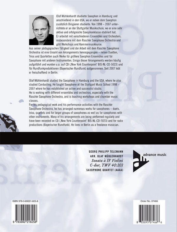 Sonate C-Dur TWV 40:203 für 4 Violinen