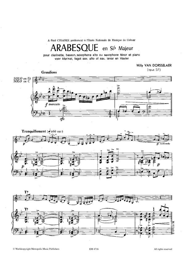 Arabesque Sib majeur op.57