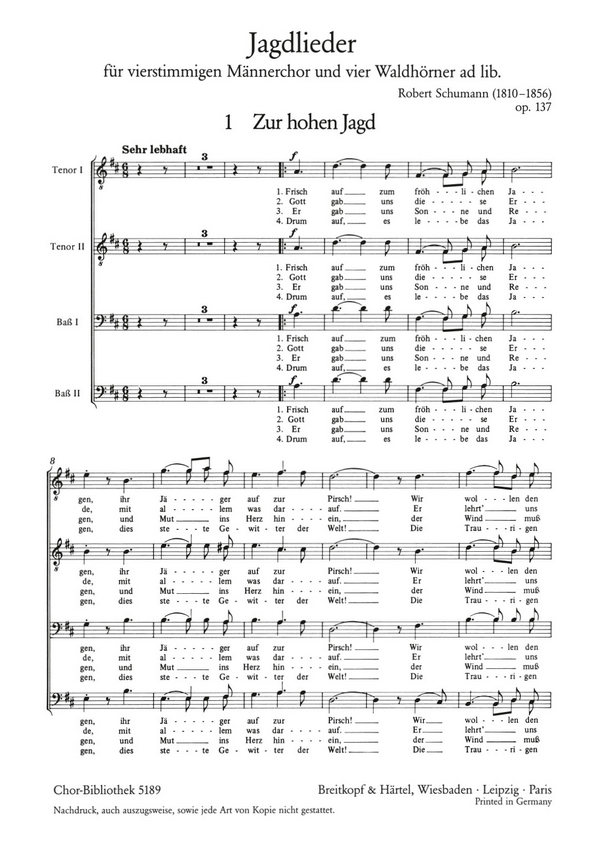 Jagdlieder op.137
