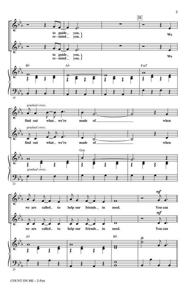 Count on me for 2-part upper voices