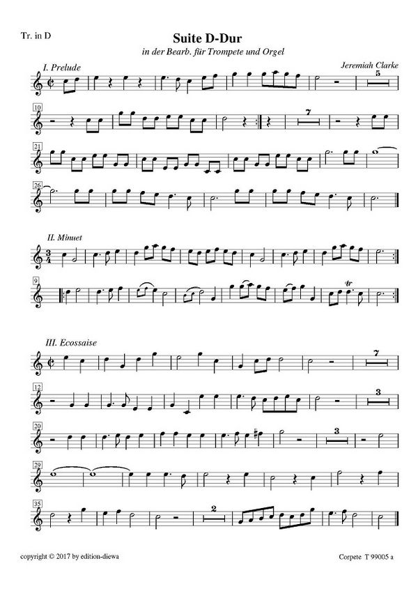Suite D-Dur für Trompete