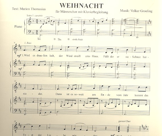 Weihnacht für Männerchor