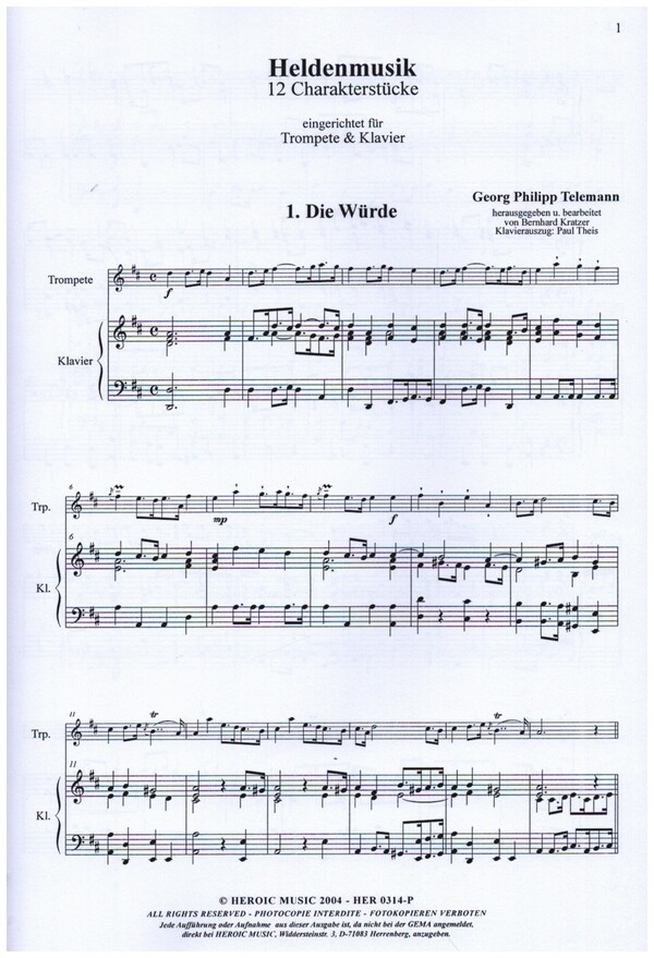 Heldenmusik 12 Charakterstücke