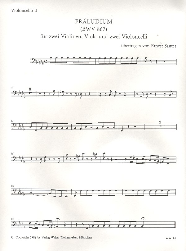 Fuge b-Moll BWV867 für 2 Violinen,