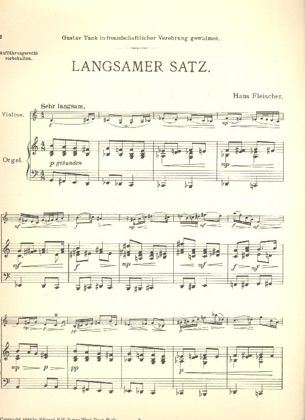 Langsamer Satz G-Dur für Violine