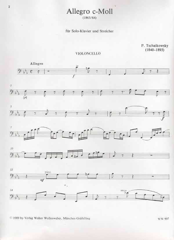 Allegro c-Moll für Klavier, 2 Violinen,