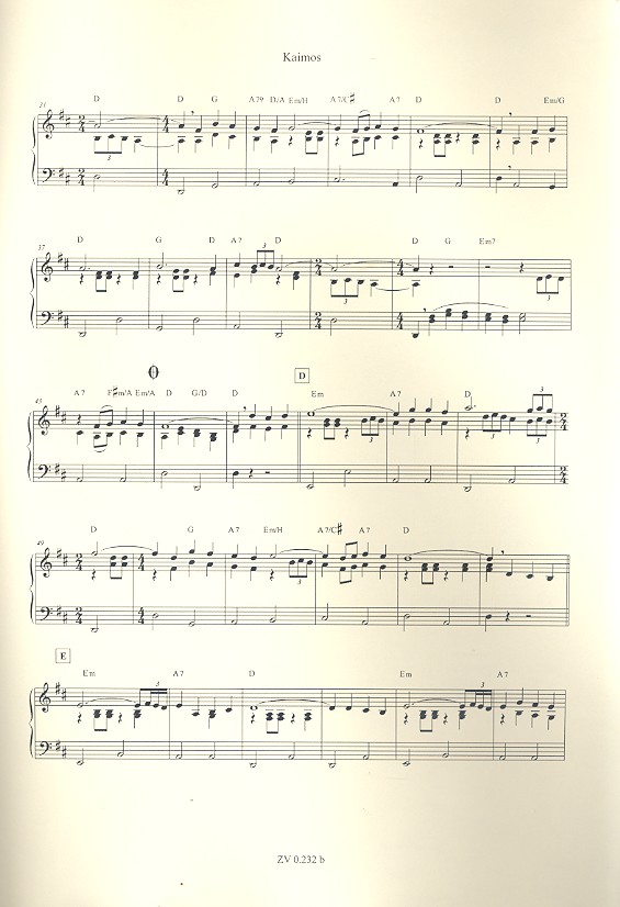 Kaimos für gem Chor und Klavier