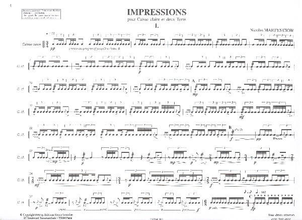 Impressions for snare drum