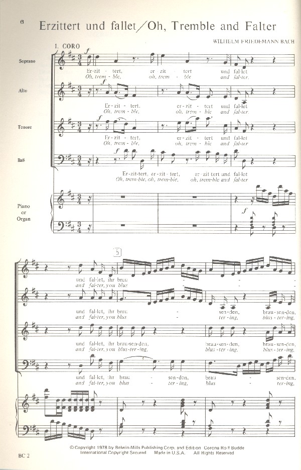 Erzittert und fallet für Soli (SATB),