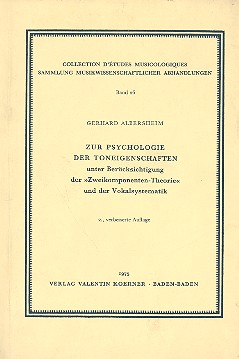 Zur Psychologie der Toneigenschaften